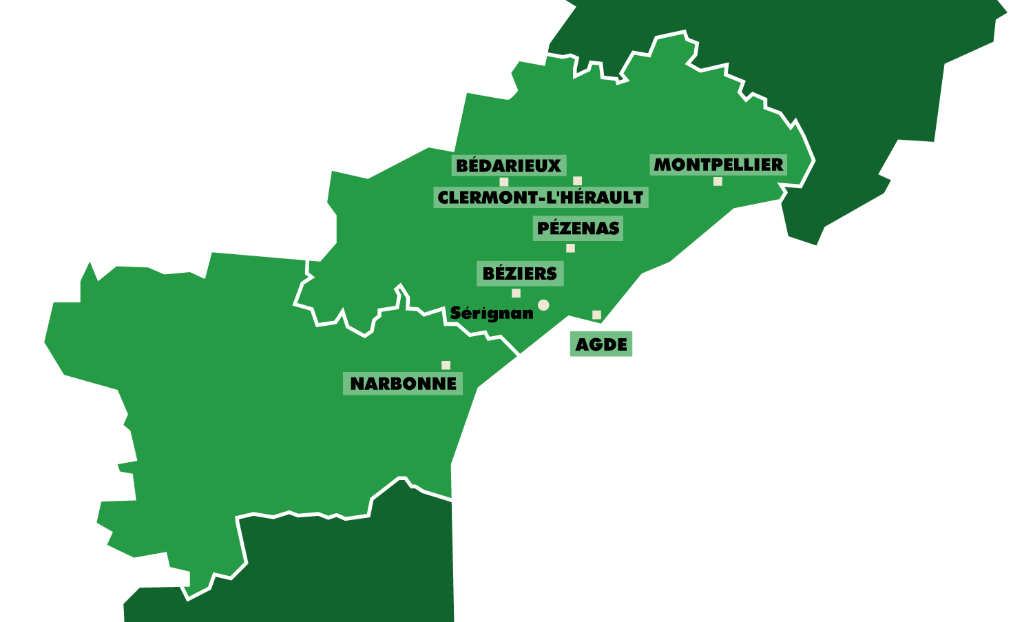 Carte stylisée de la zone d'intervention