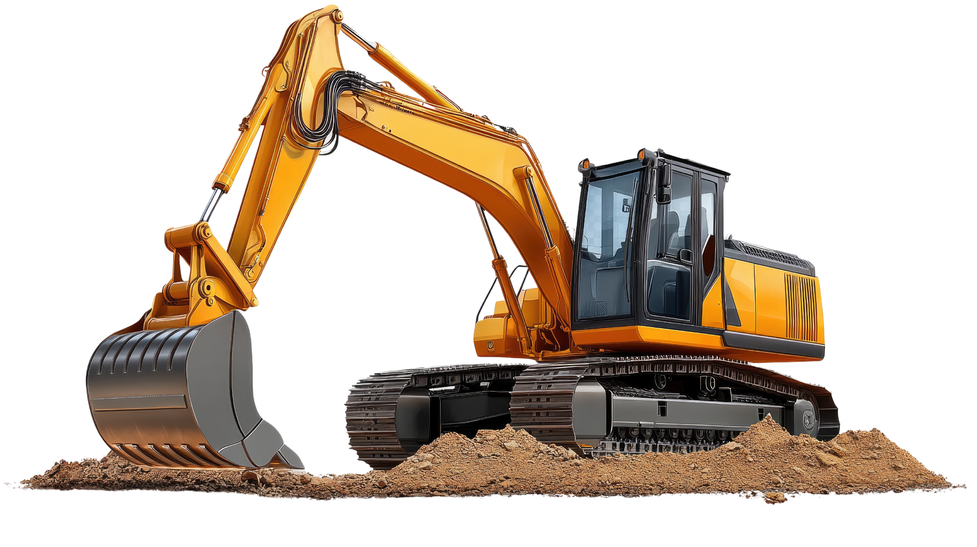 Une pelleteuse jaune creuse la terre.