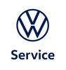 Das dunkelblaue Volkswagen-Logo über dem Text „Service“.