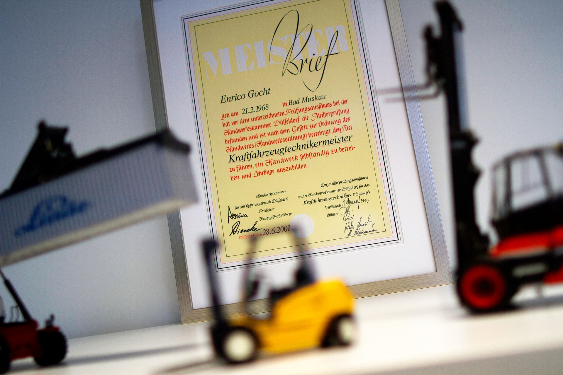 Meisterbrief von Enrico Gocht