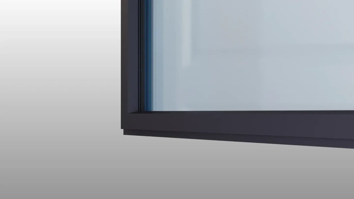 Vue de prêt sur une fenêtre en alu