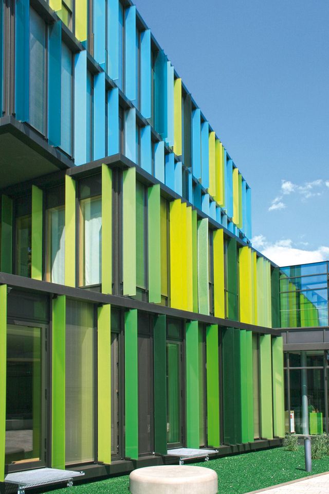 lackiertes Glas am Haus