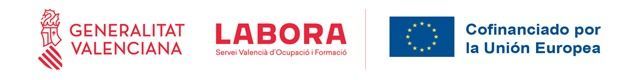 Logotipos de la Generalitat Valenciana, LABORA y la Unión Europea.