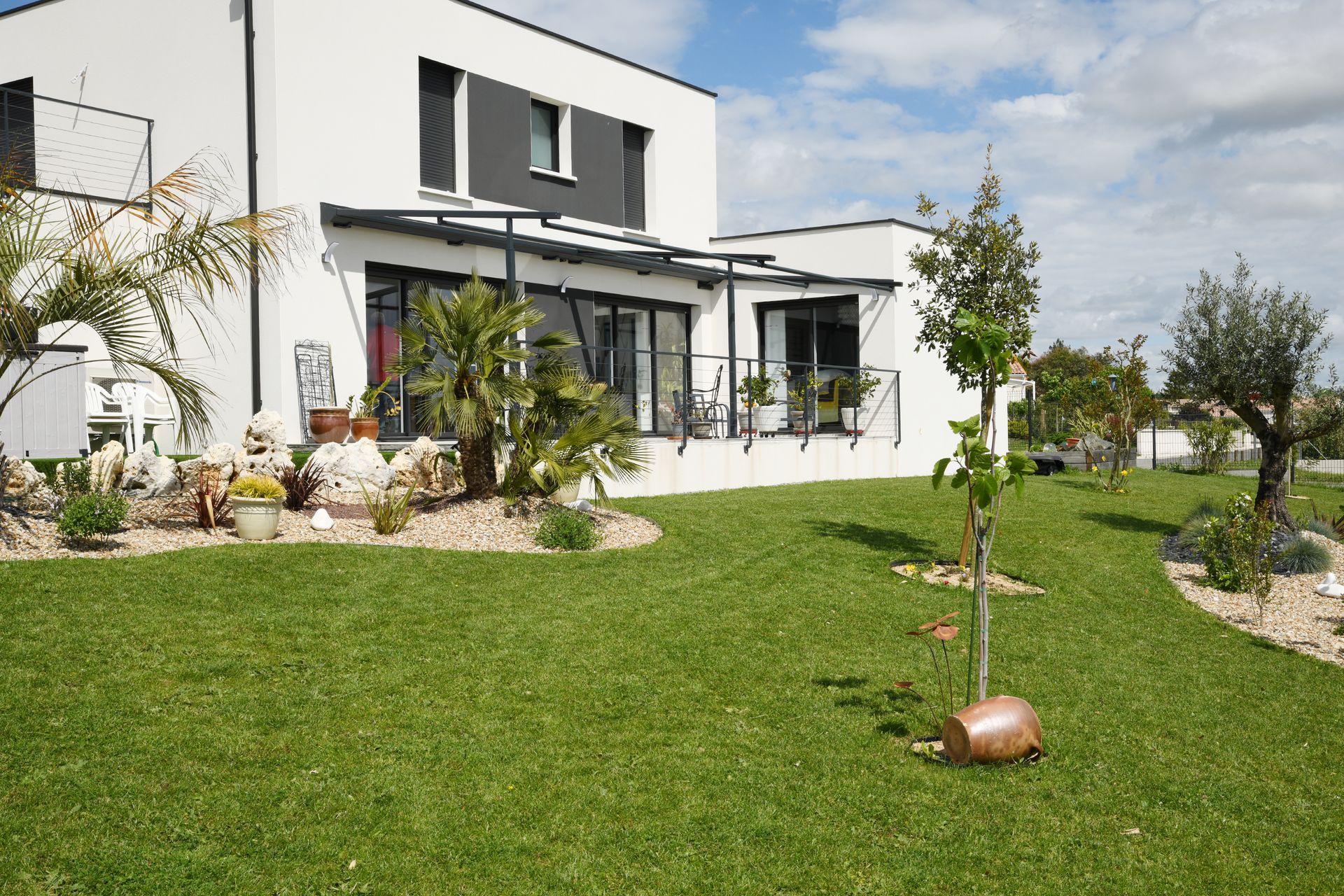 Grand plan d'un jardin particulier crée par Thierry Bluteau