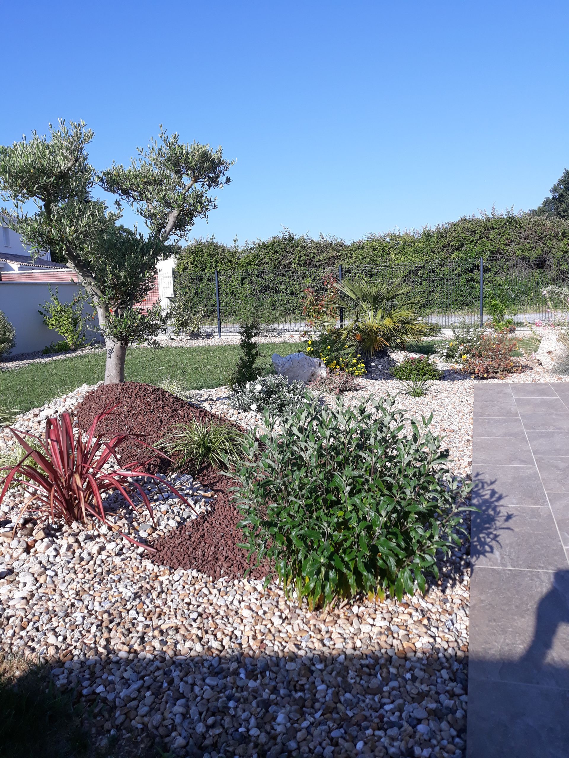 Travaux de paysagiste dans un jardin