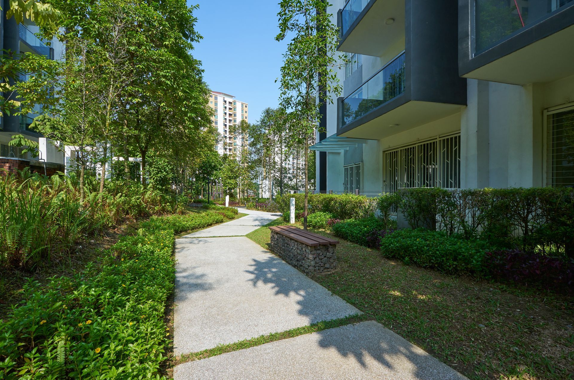 Espace vert d'une copropriété