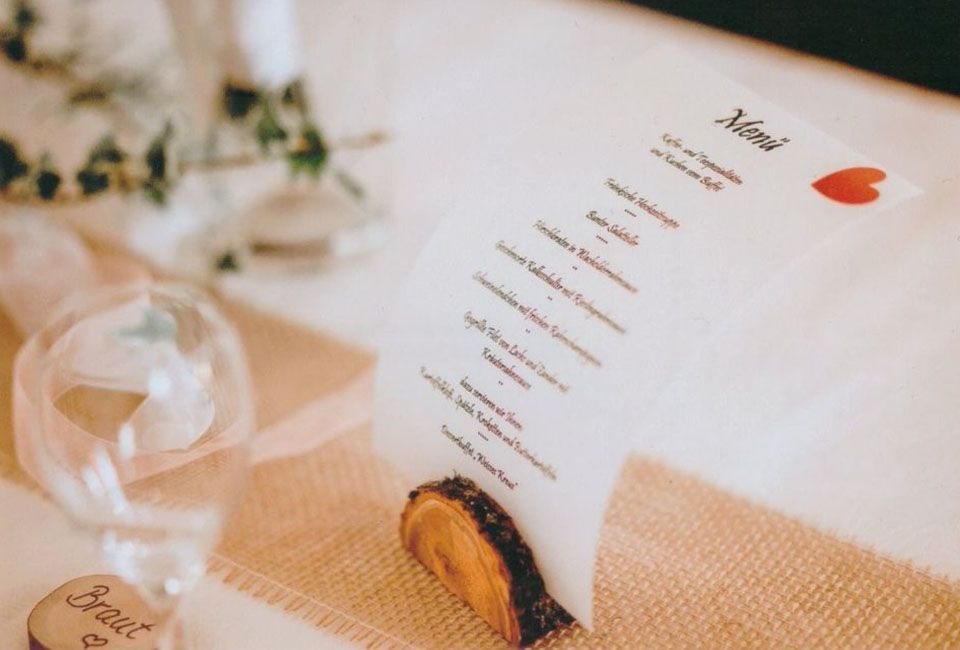 Landgasthof Weisses Kreuz Tischdeko für eine Hochzeit