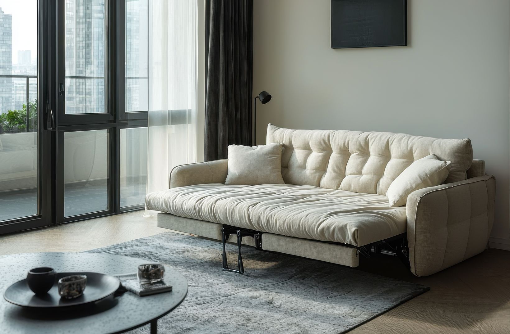 Clic-clac en tissu beige