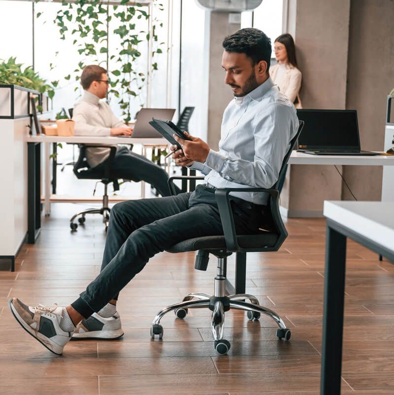 Fauteuil ergonomique avec toile gris