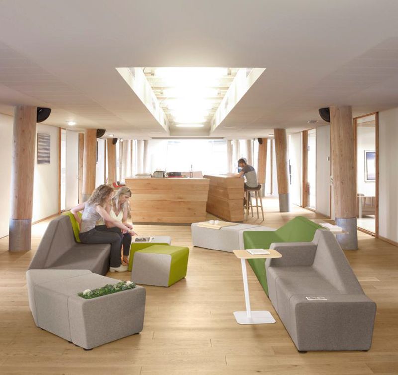 Canapés pour visiteurs gris et vert