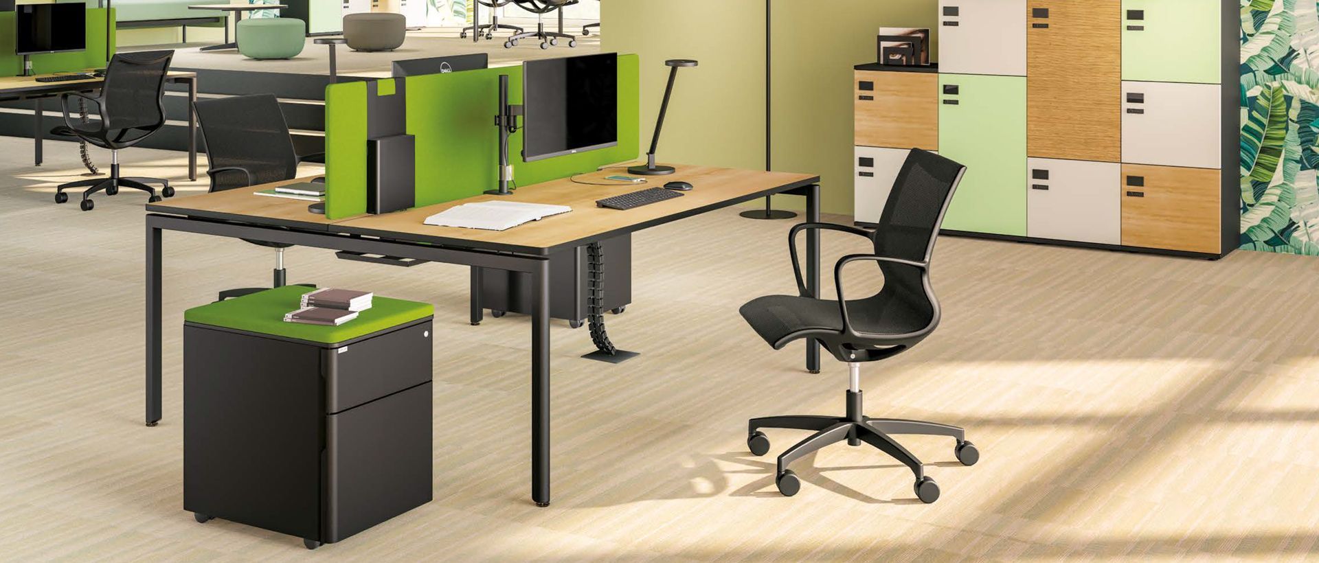 Bureau dans des teintes vertes