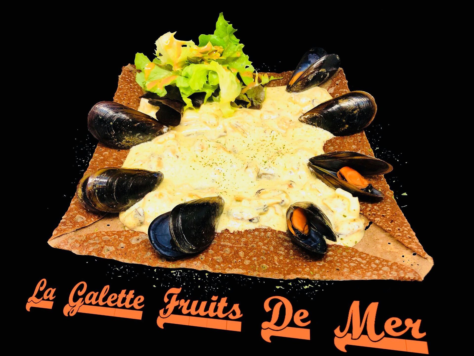Galette bretonne avec des moules