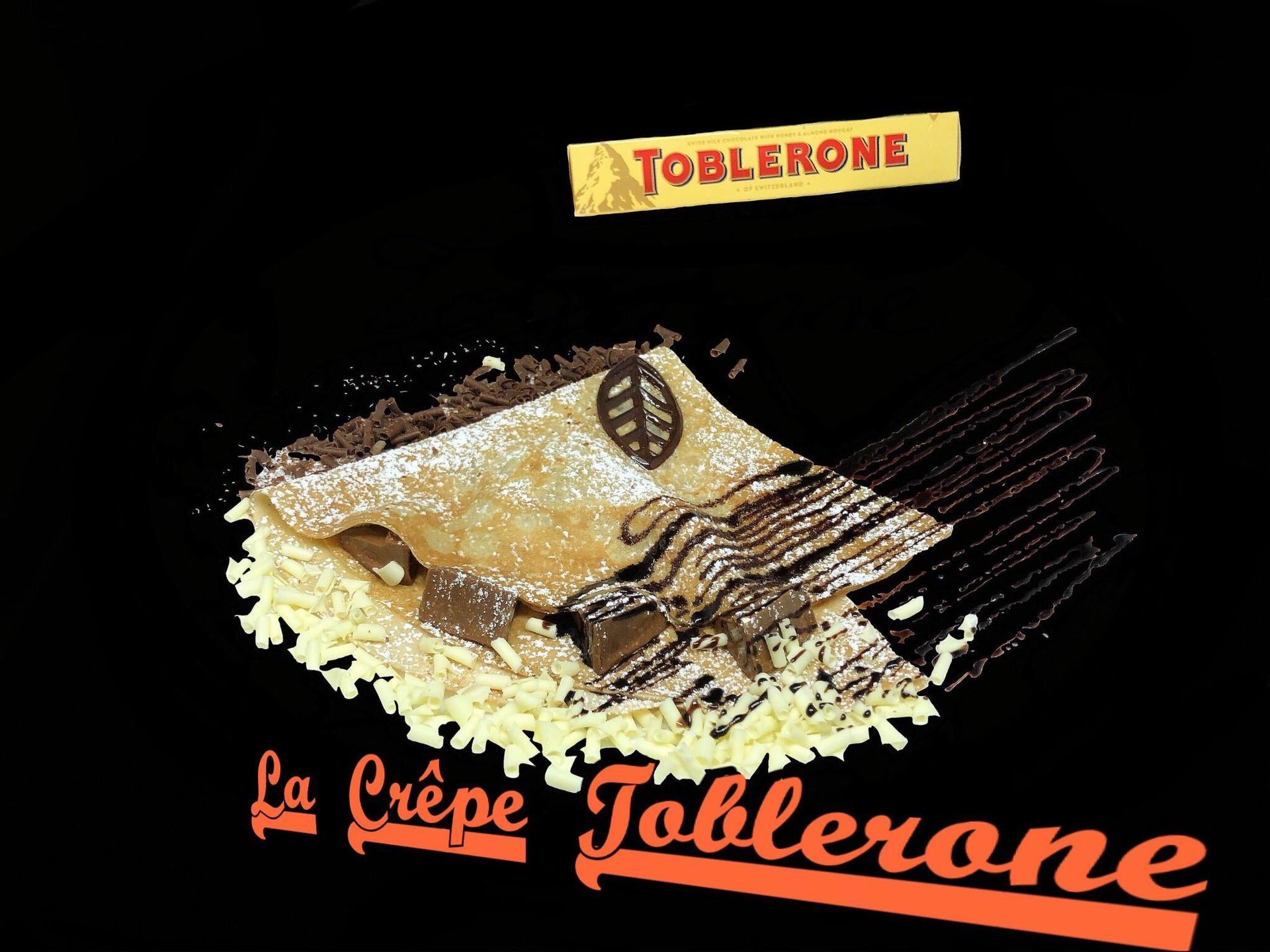Crêpe pliée en triangle au Toblerone