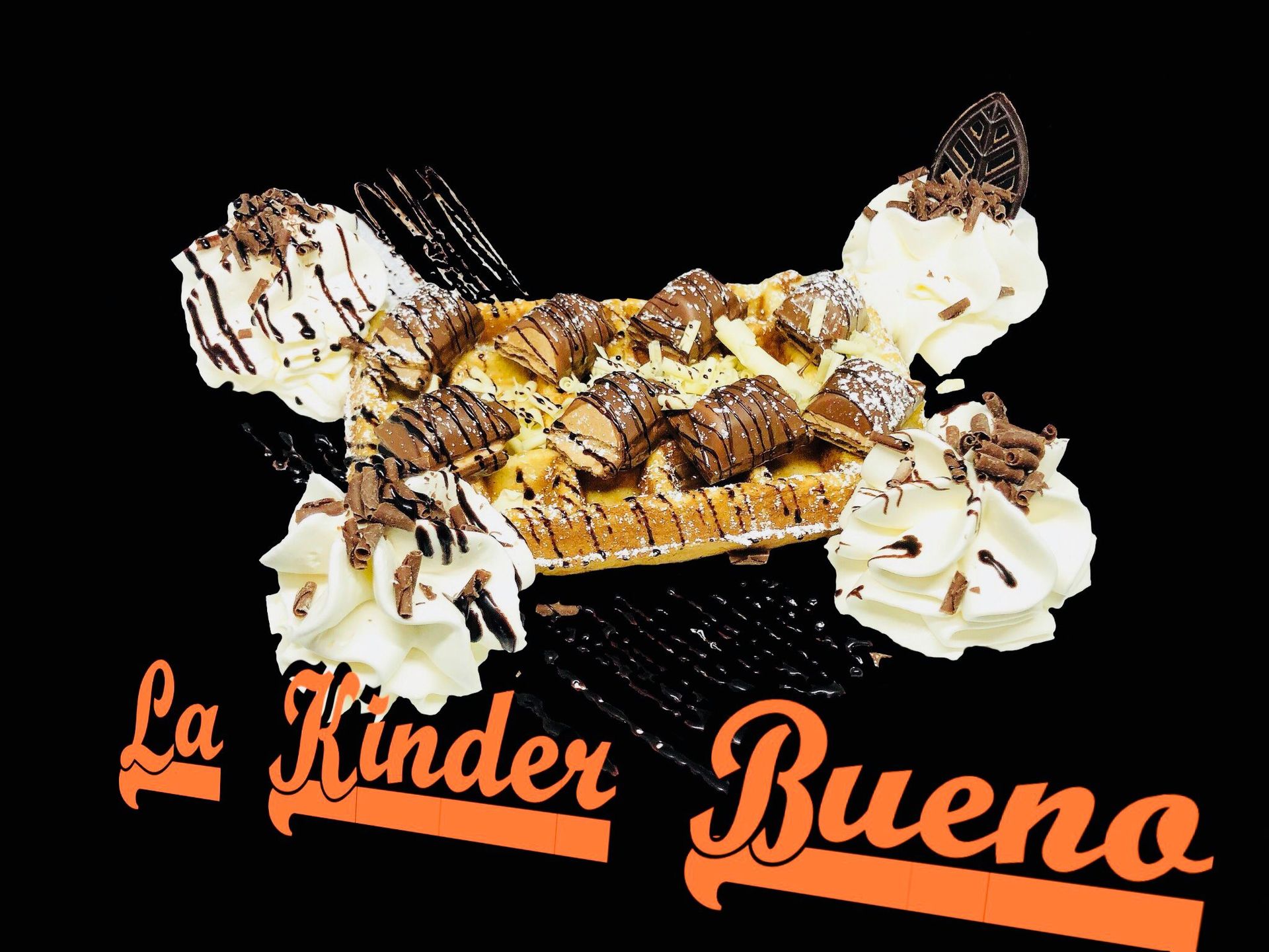 Gauffre kinder bueno avec chantilly