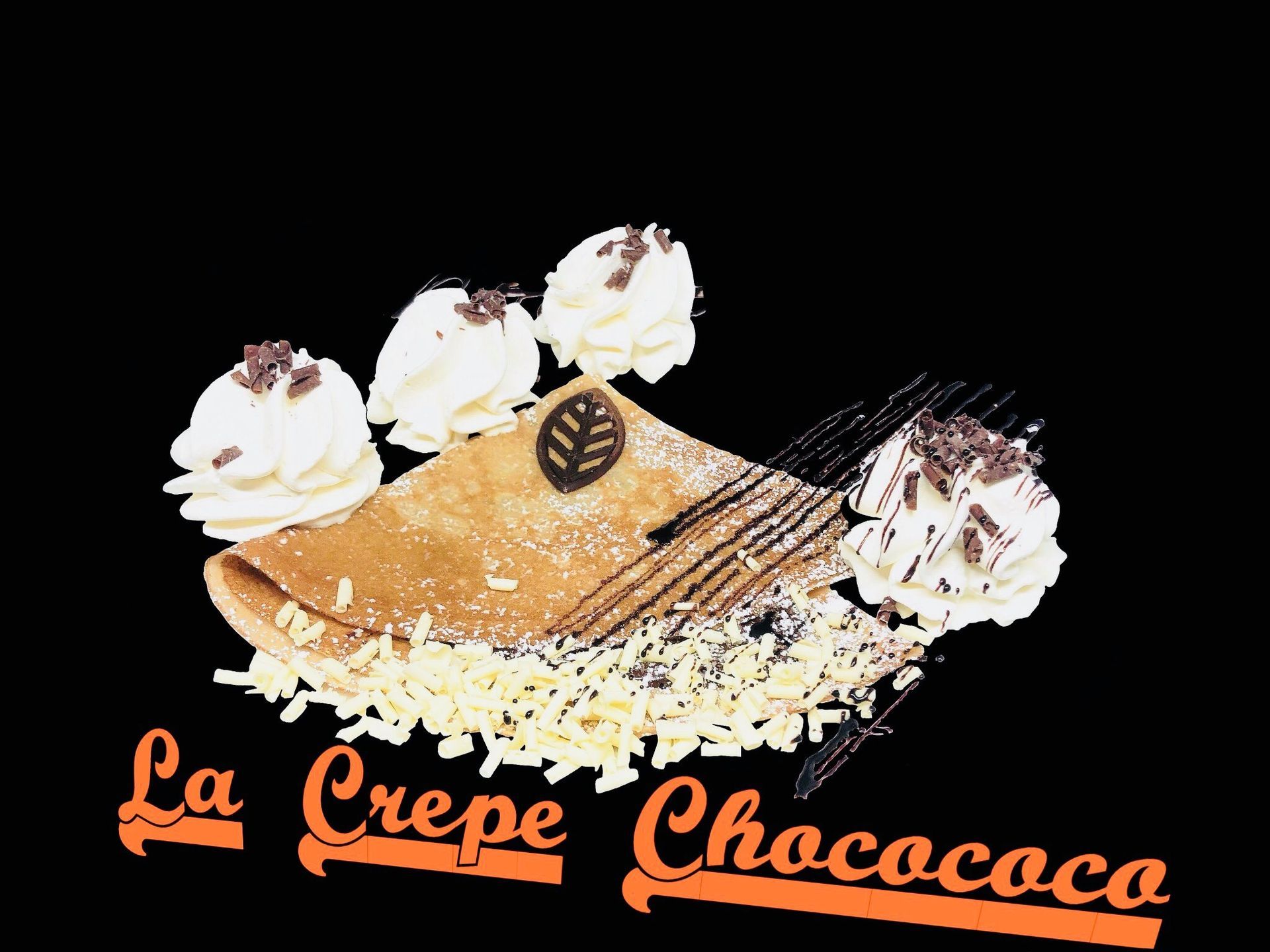 Crêpe chocococo au chocolat blanc, noix de coco et crème chantilly