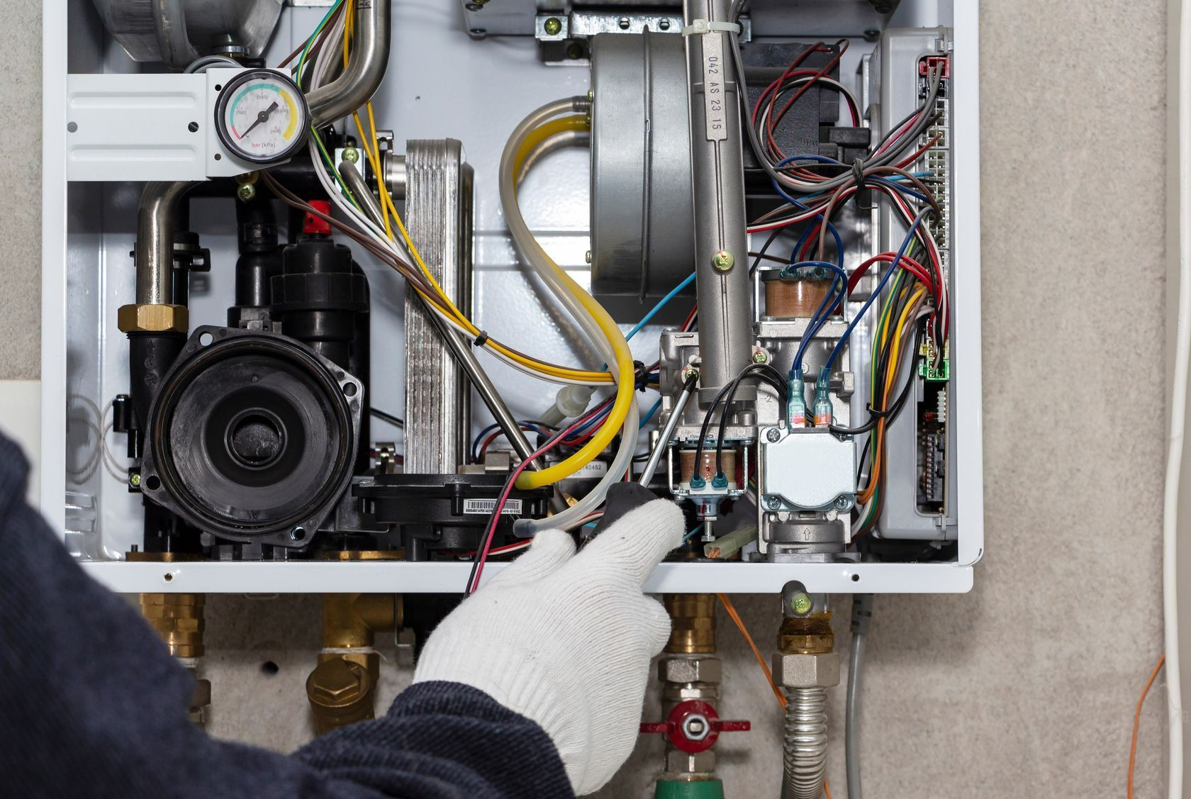 Vue de l'intérieur d'une chaudière