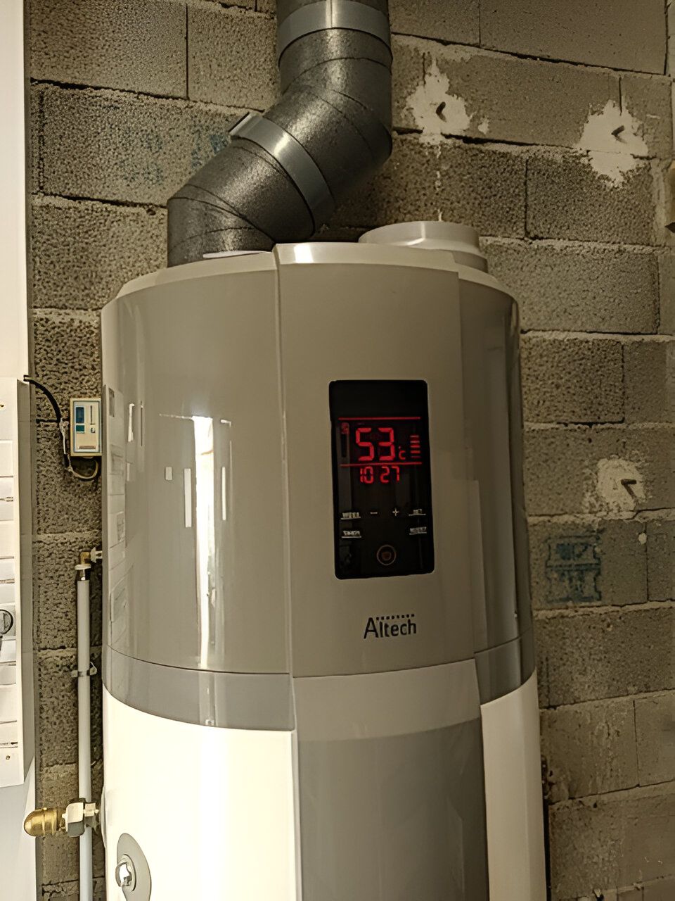 Affichage digital d'un chauffe-eau