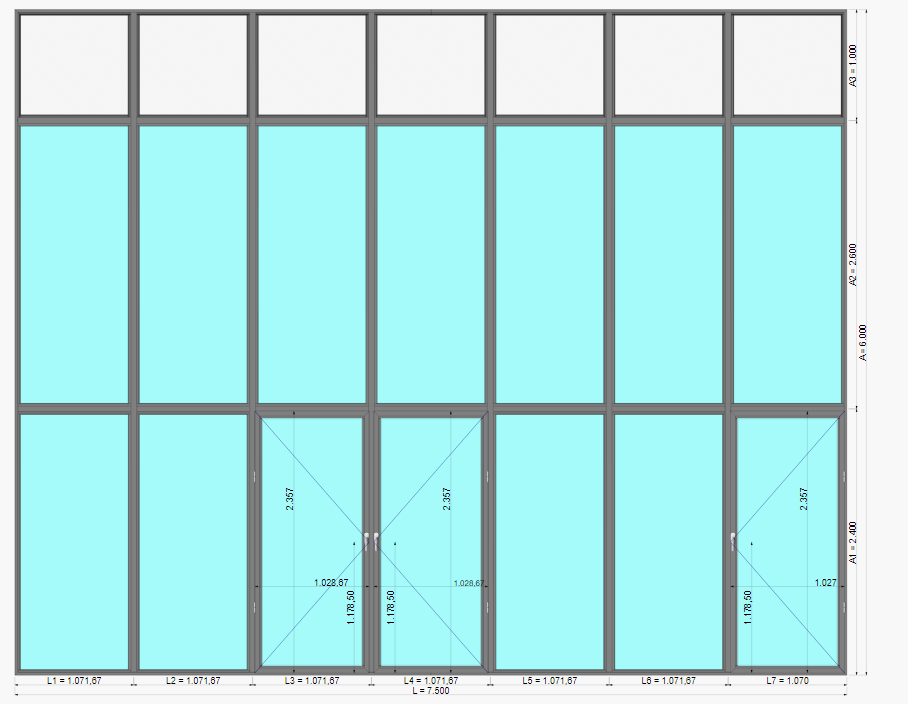 Un dibujo de un edificio con muchas ventanas.