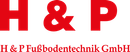 Ein rot-weißes Logo für die H & P Fußbodentechnik GmbH