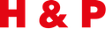 Die Buchstaben h und p sind rot auf weißem Grund.