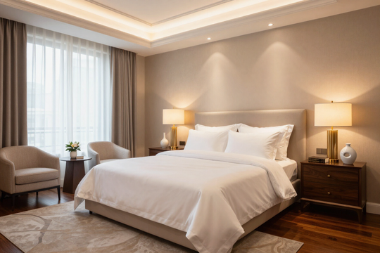 Beautifully staged luxury bedroom interior