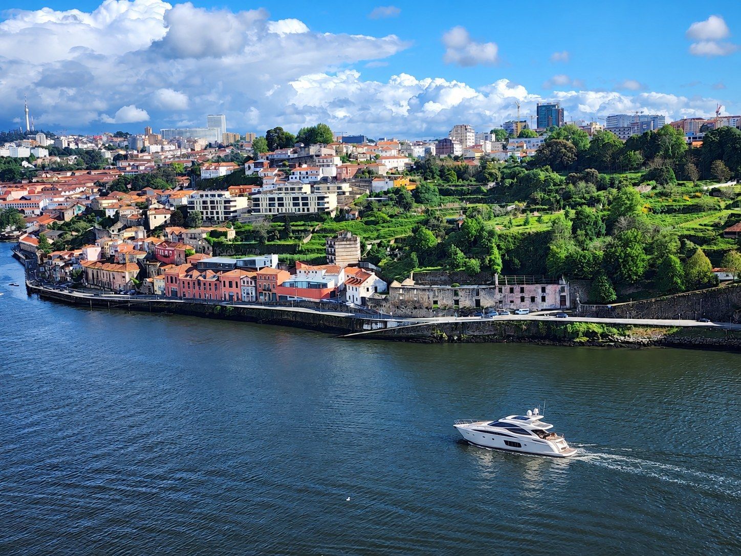 Private yacht cruising the Douro River in Porto