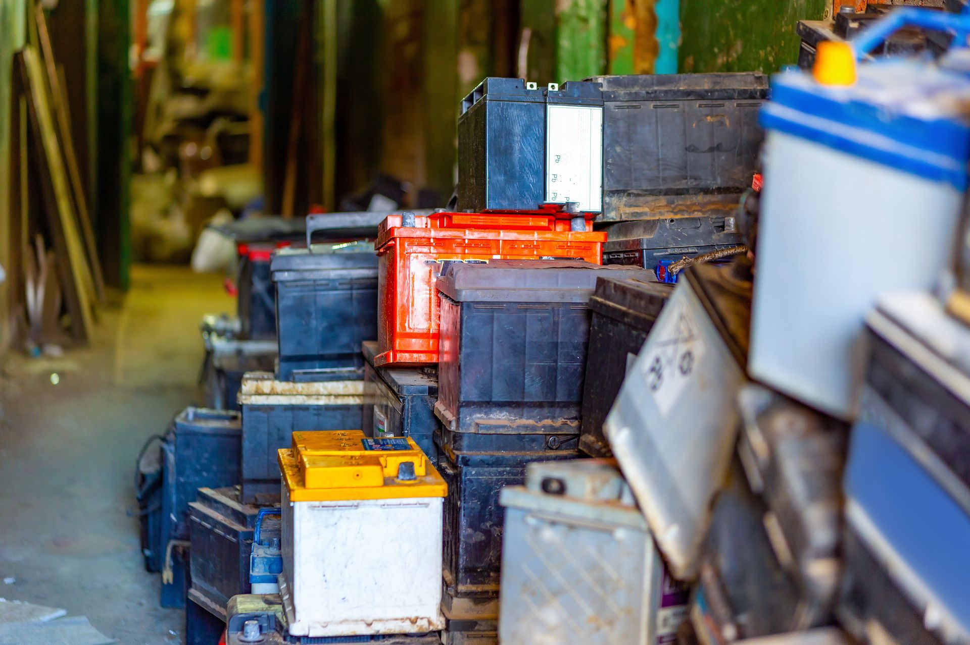 Stockage de vieilles batteries de voitures