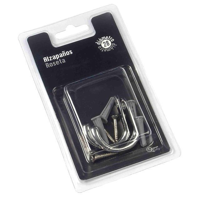 Un paquete de ganchos y tornillos de acero inoxidable