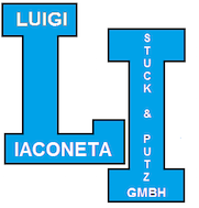 Das Logo der Luigi Iaconeta Stuck & Putz GmbH ist blau und weiß.
