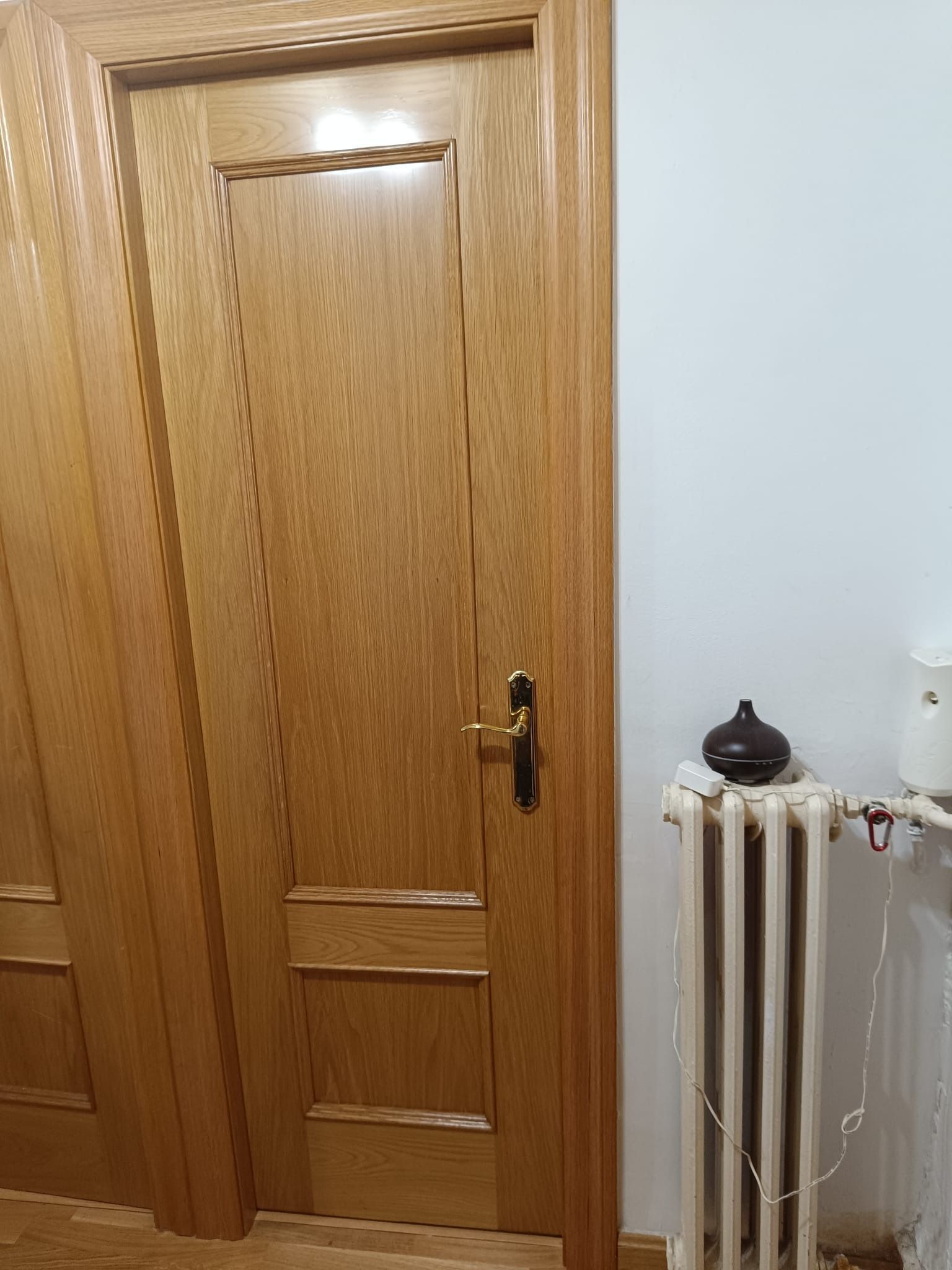 Una puerta interior de madera