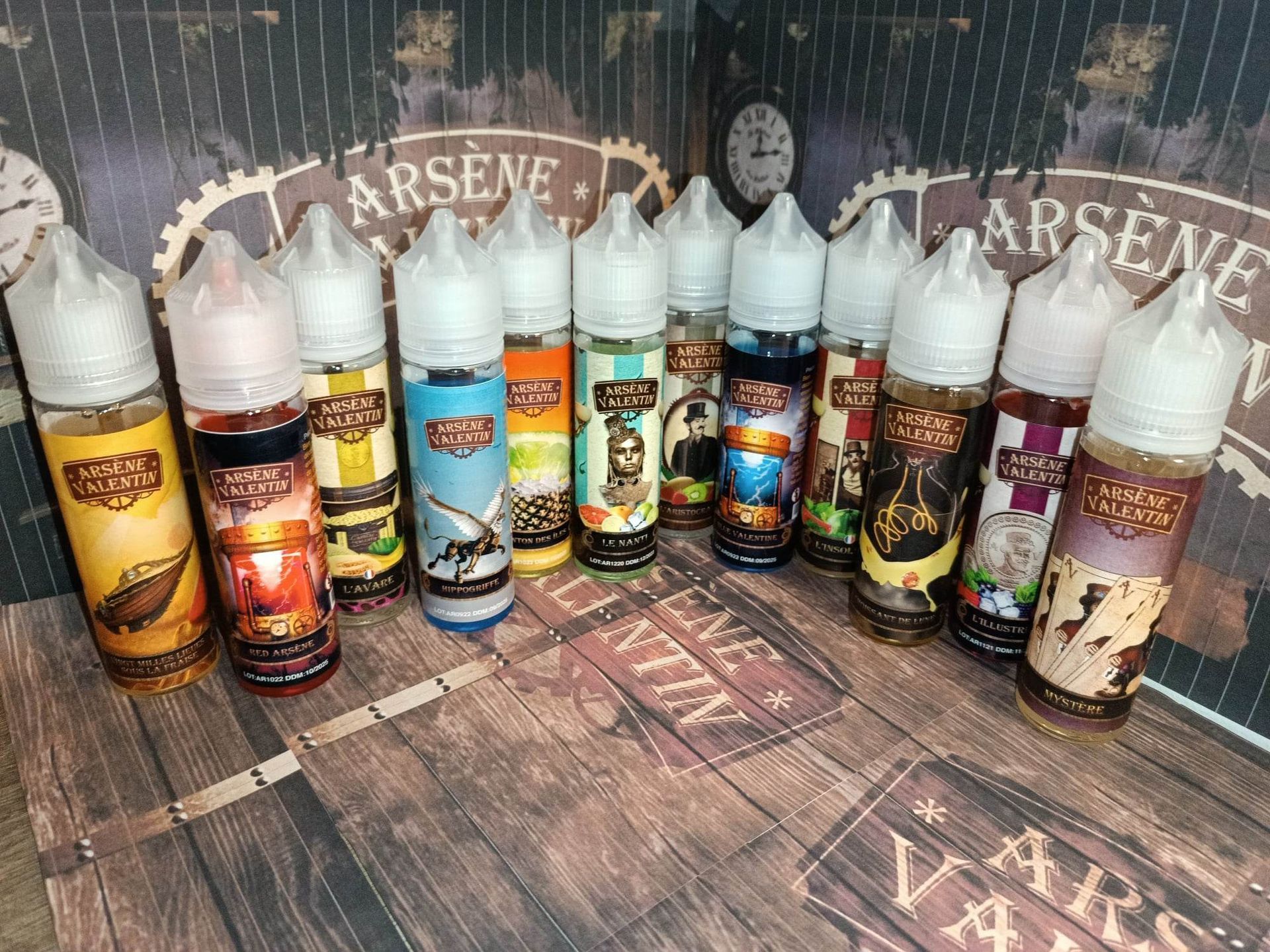 Différents produits pour vapoteurs