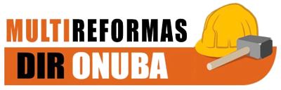 Un logotipo para multireformas dir onuba con un casco y un martillo.