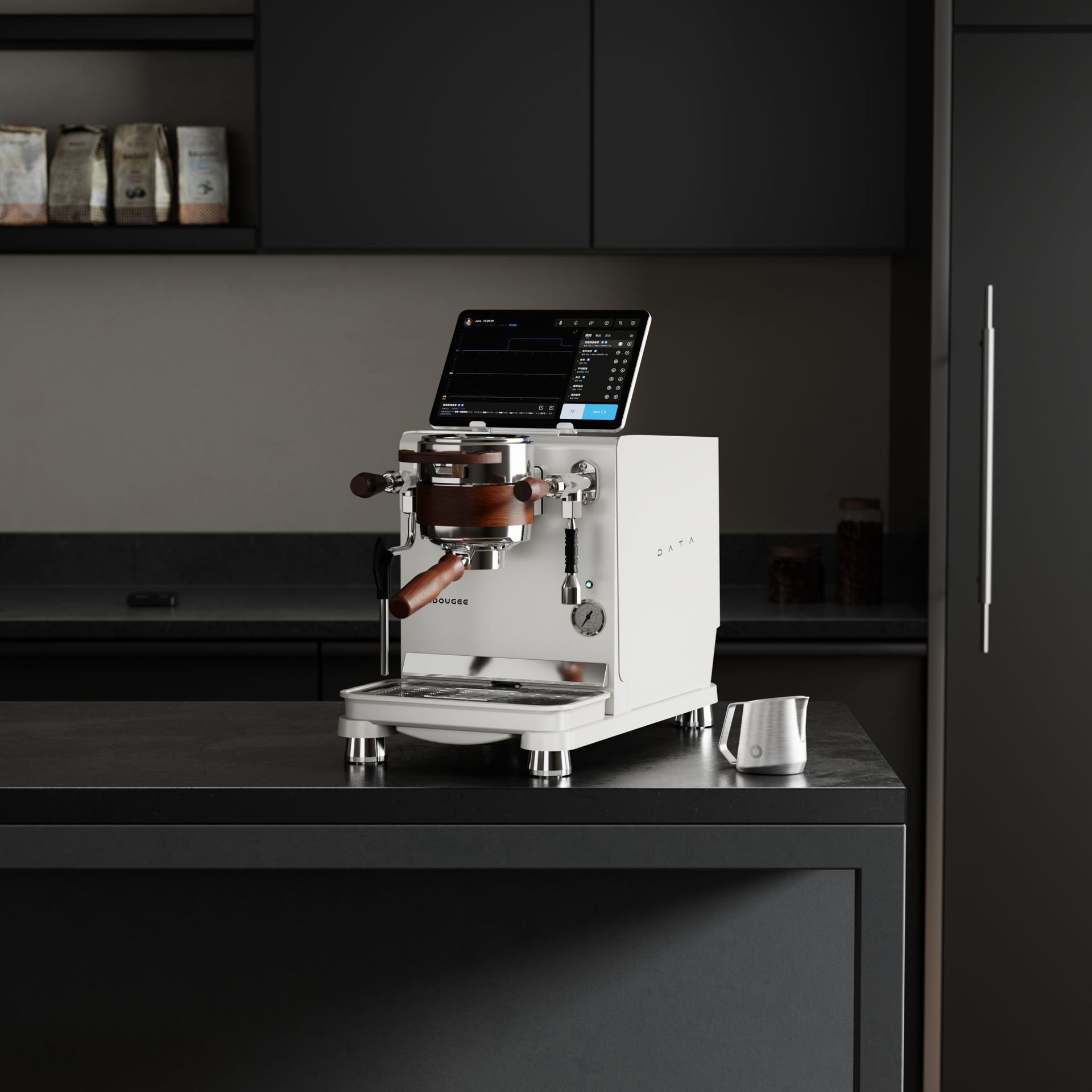 Granos de café tostados, de distintos tonos de marrón.