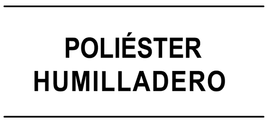 Texto sobre fondo blanco: "POLI&Eacute;STER HUMILLADERO" en negro.