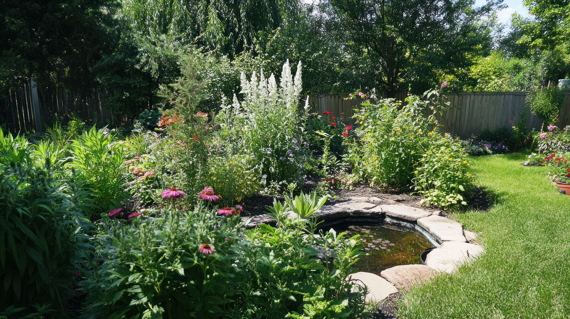 Création d'un bassin dans un jardin de Limoges