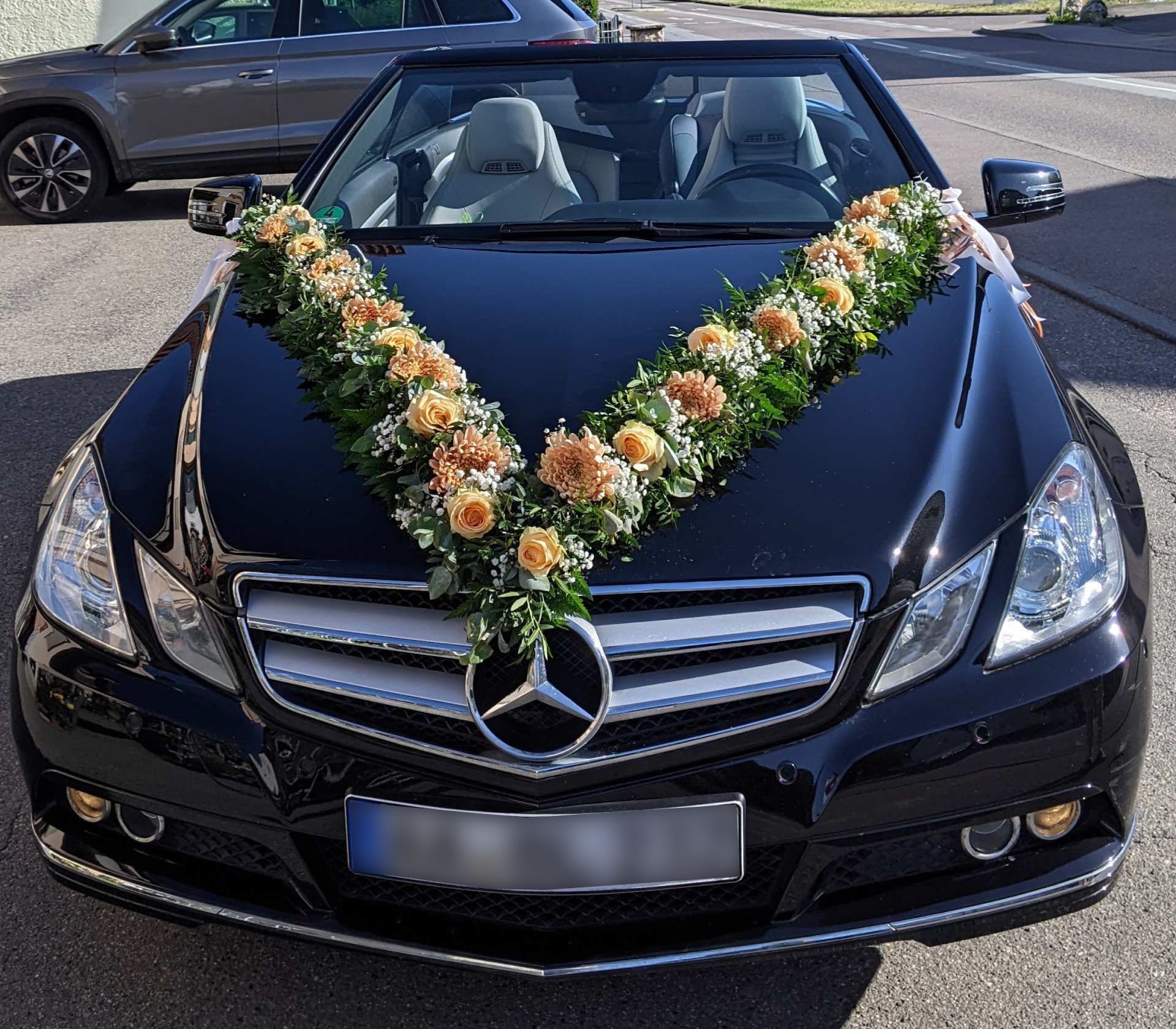 Rosengesteck an der Autotür.