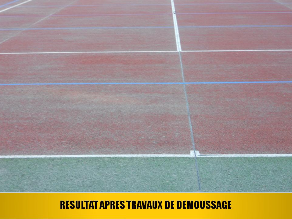 Terrain de tennis après intervention