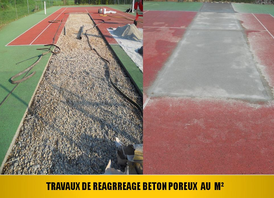 Ragréage de béton poreux