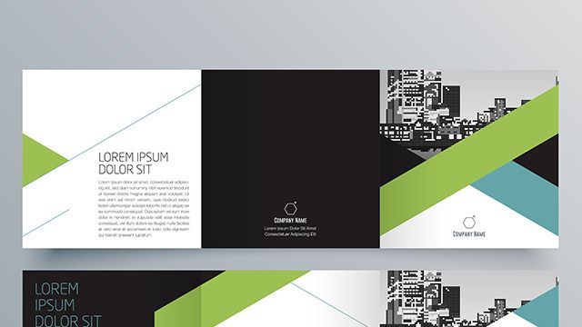 Brochure type noire et verte