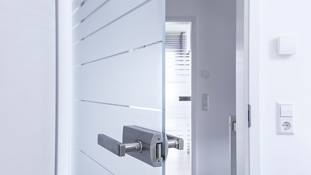 Vitrauphanie sur porte vitrée