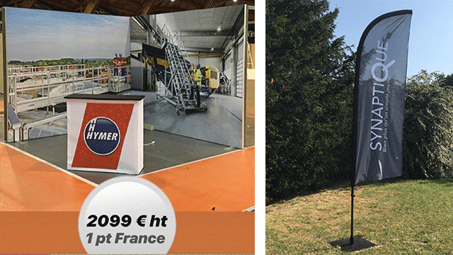 Stand et drapeau publicitaire