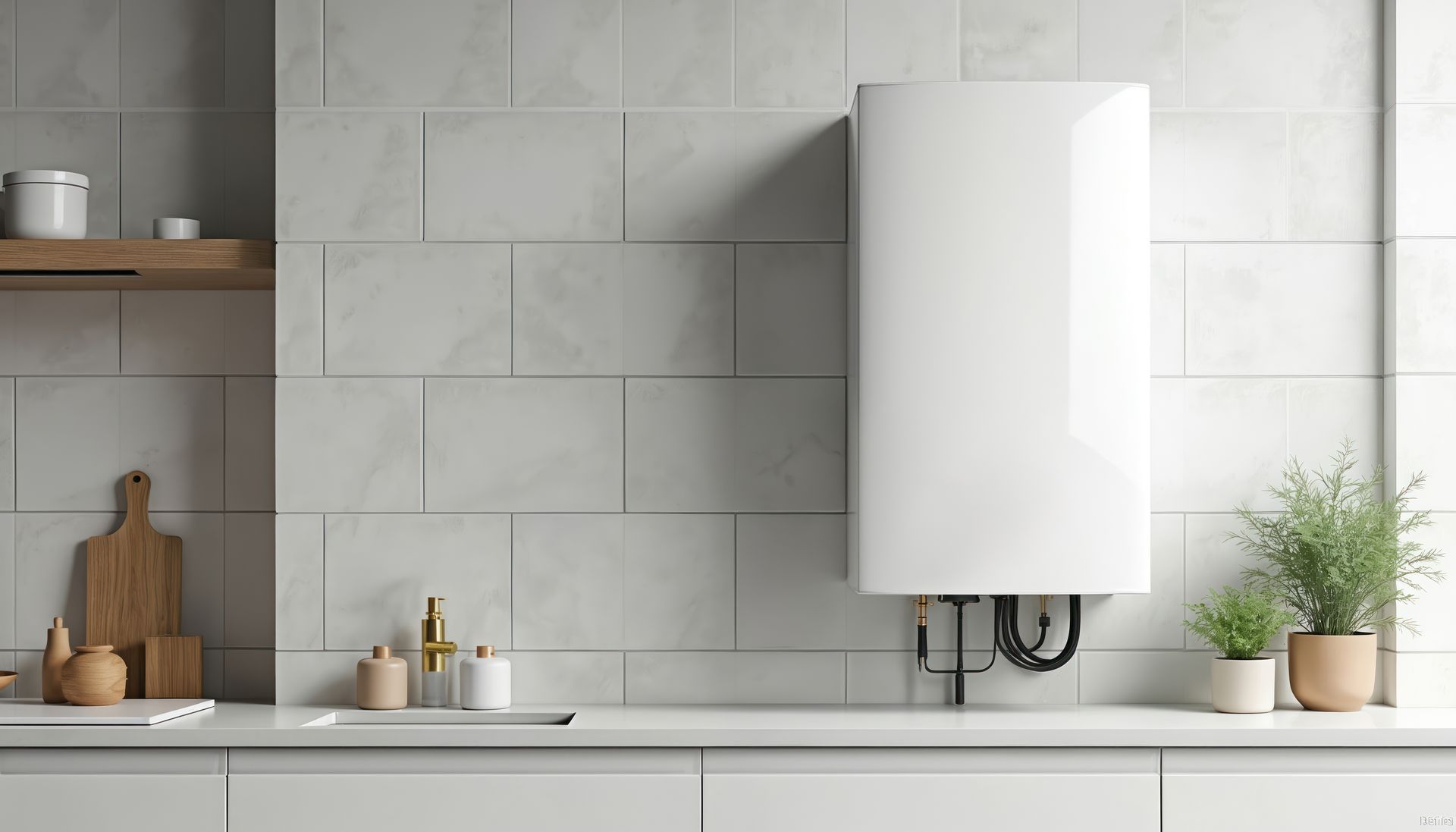 Un susyème de chauffage fixé au mur.