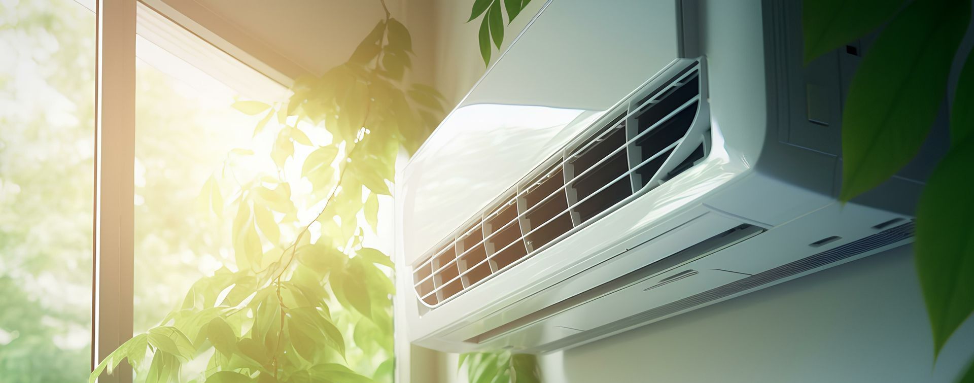 Un système de climatisation et une plante.