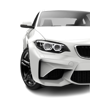 Voiture de sport blanche, vue de face.