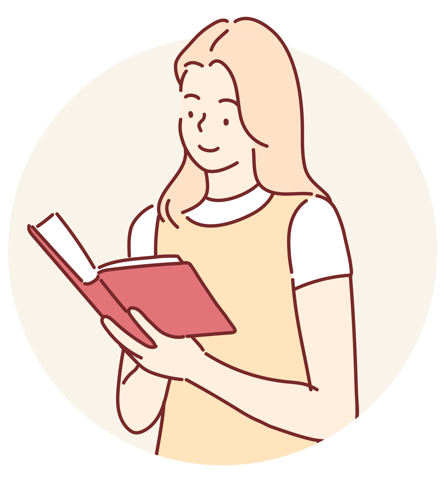 Illustration d'une femme avec un livre