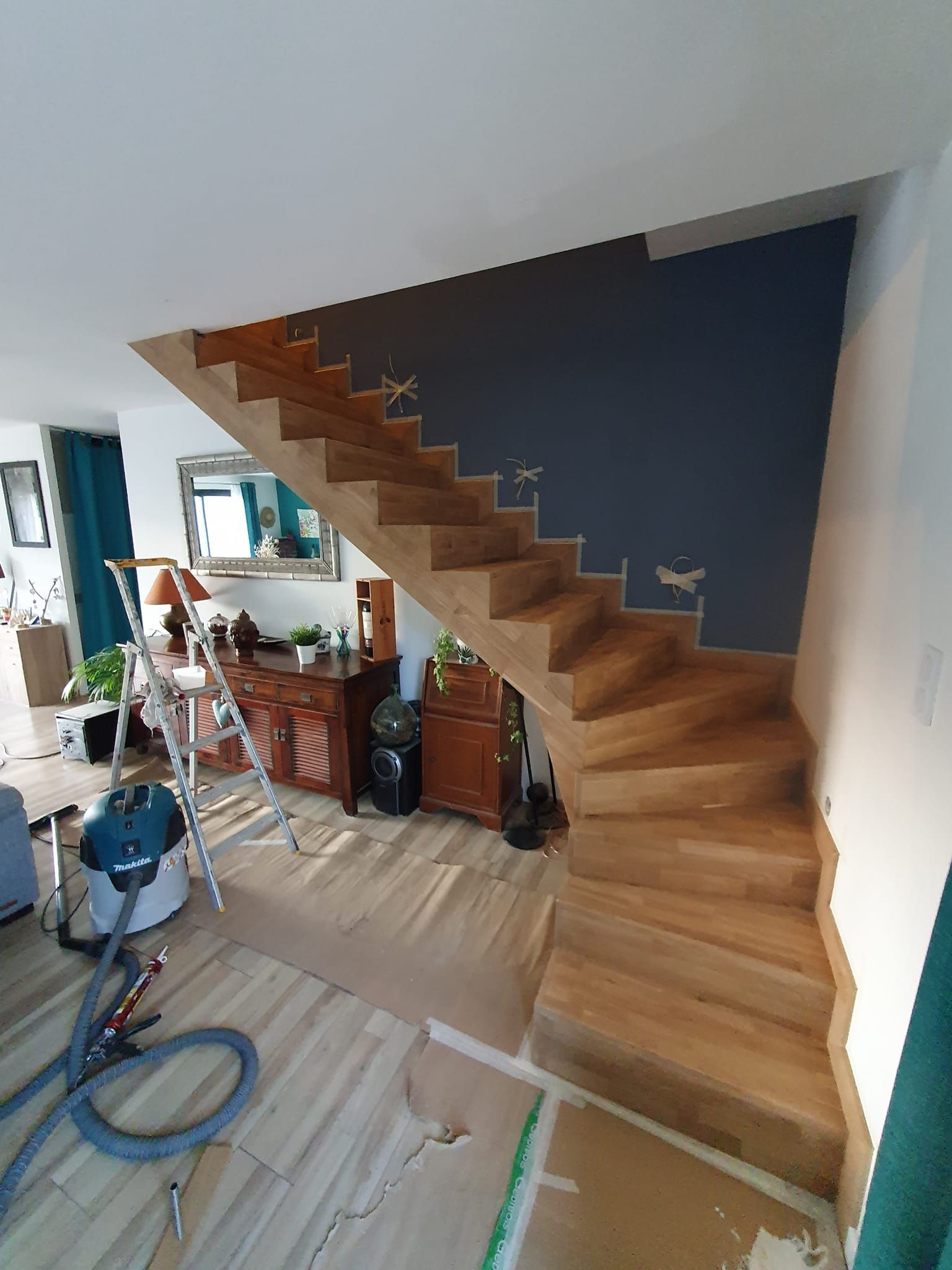 Création d'un escalier en bois