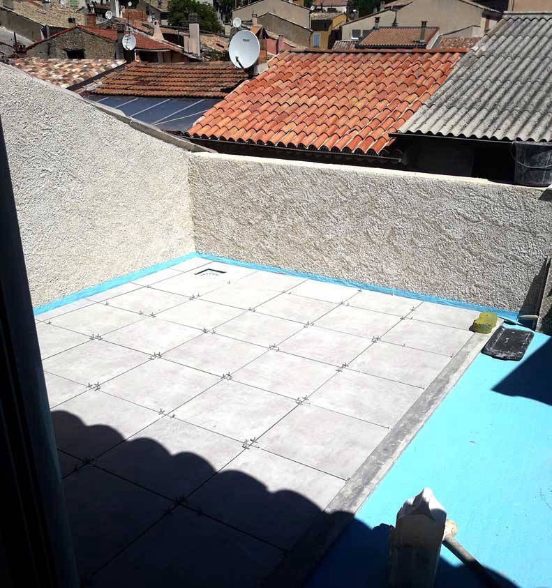 Pose de carrelage terrasse