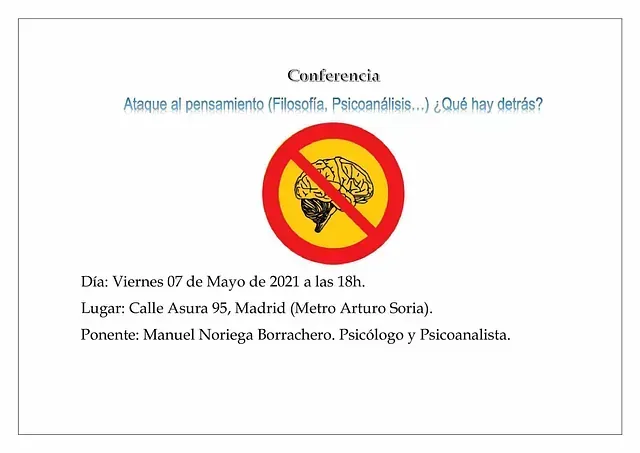 Un cartel para una conferencia en español con un