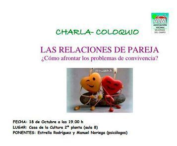 A poster with two hearts and the words las relaciones de pareja