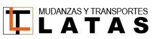 A black and orange logo for mudanzas y transportes latas